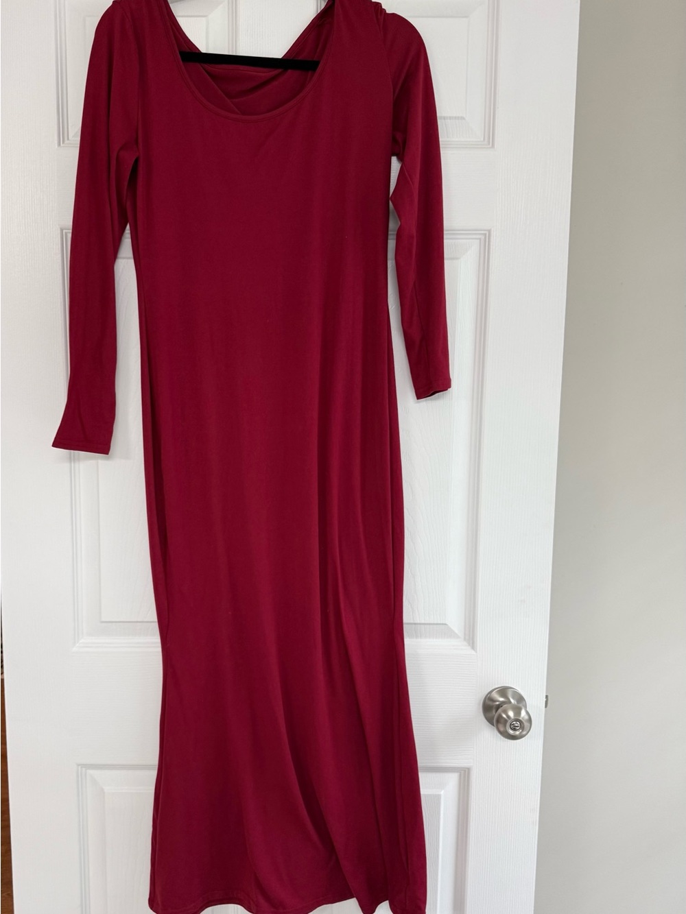 Long Sleeve Maxi Dress in Deep Red